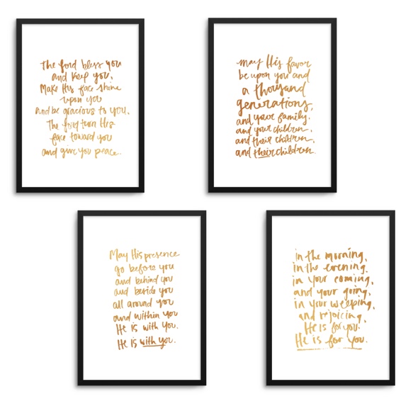 Golden Blessings Lyric Prints