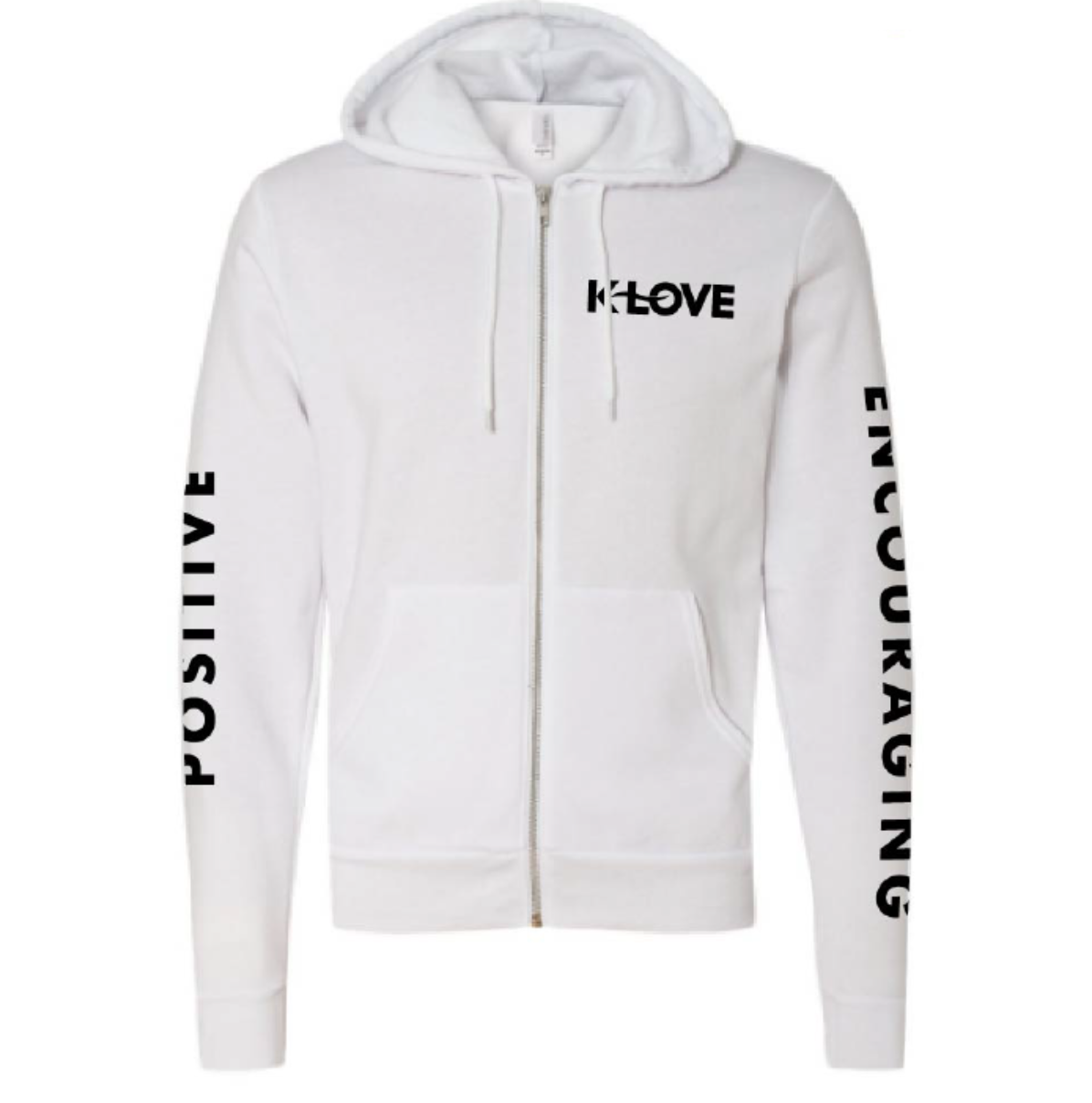White KLOVE Zip Hoodie