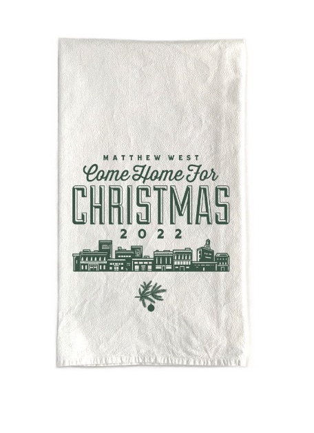 Come Home for Christmas Tea Towel